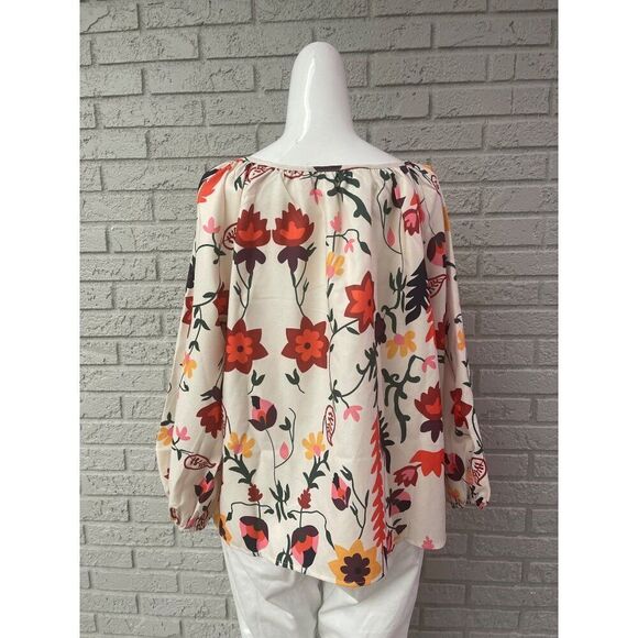 OC Order Plus Women Floral Raglan Puff Sleeve Blouse Size L - Picture 2 of 7